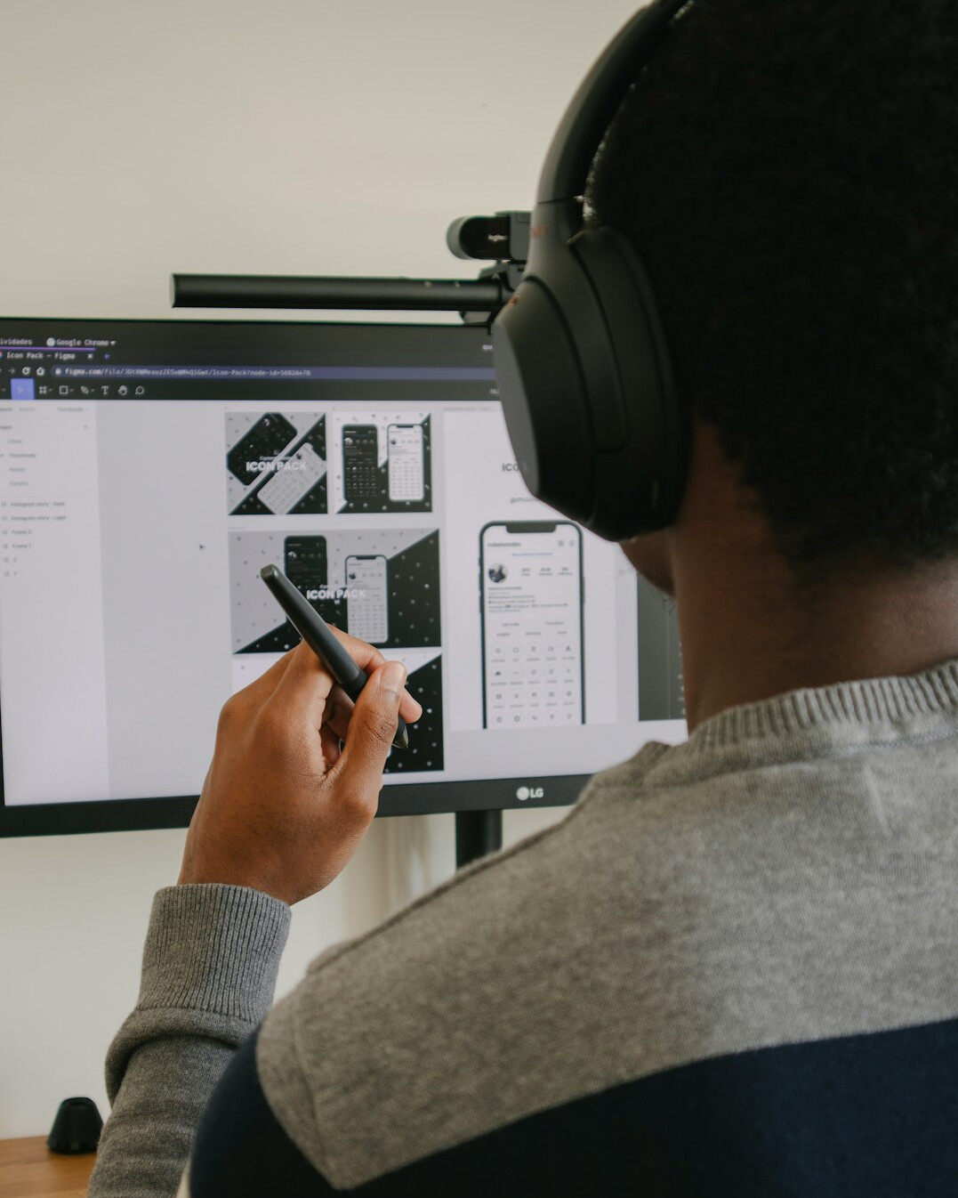 student working on app project